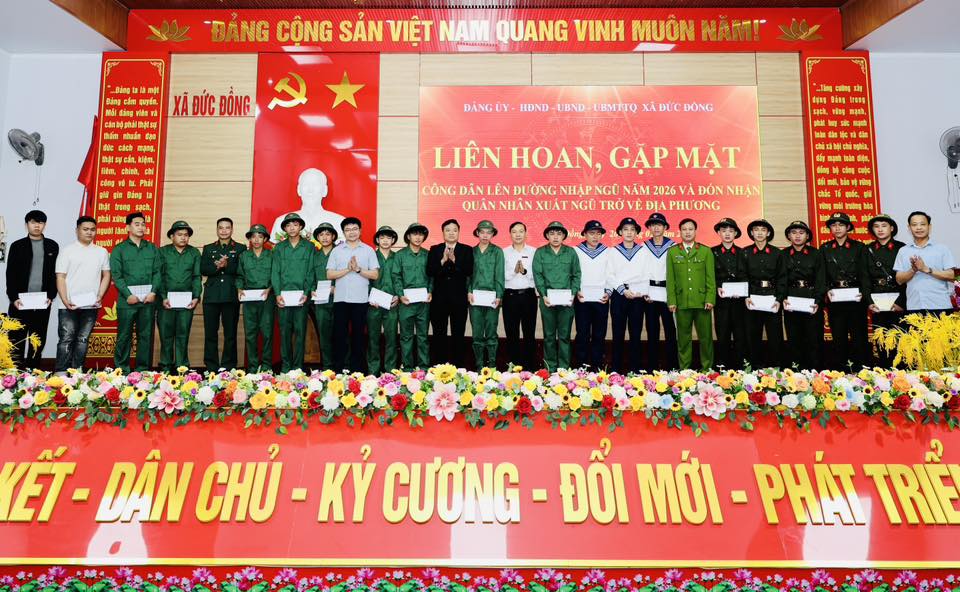 Đức Đồng gặp mặt công dân lên đường nhập ngũ năm 2026 và đón nhận quân nhân hoàn thành nghĩa vụ trở về địa phương