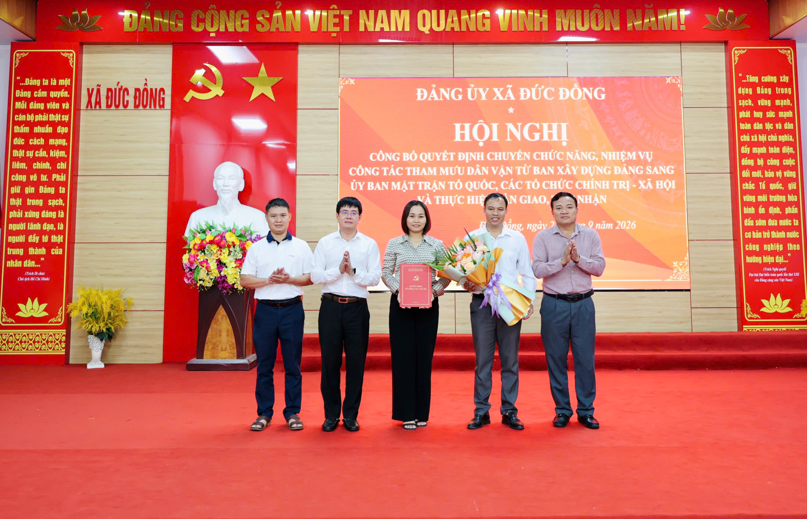 Xã Đức Đồng bàn giao chức năng, nhiệm vụ tham mưu công tác dân vận về Ủy ban MTTQ xã