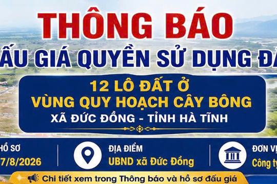 Thông báo đấu giá quyền sử dụng đất