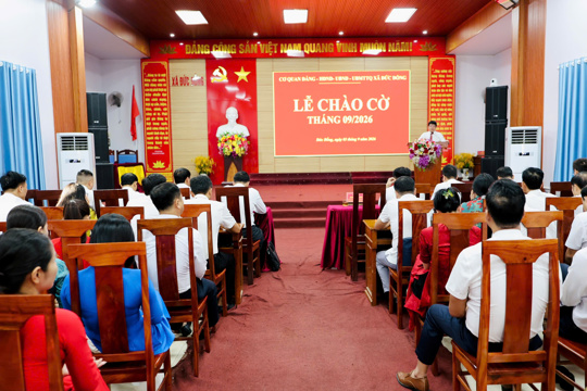 Xã Đức Đồng tổ chức chào cờ đầu tháng 9 