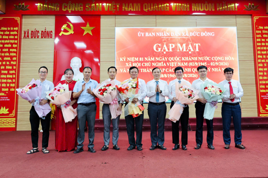 Xã Đức Đồng gặp mặt kỷ niệm 81 năm Quốc khánh (02/9/1945 - 02/9/2026) và Ngày truyền thống các ngành quản lý nhà nước
