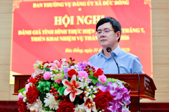 Ban Thường vụ Đảng ủy xã Đức Đồng đánh giá kết quả thực hiện nhiệm vụ tháng 7, triển khai nhiệm vụ trọng tâm tháng 8