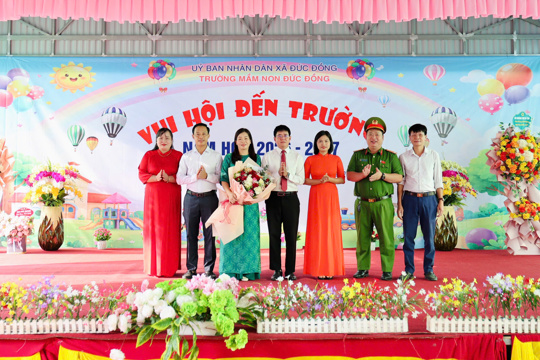 Lãnh đạo xã Đức Đồng dự Lễ khai giảng năm học 2026-2027 tại các trường trên địa bàn