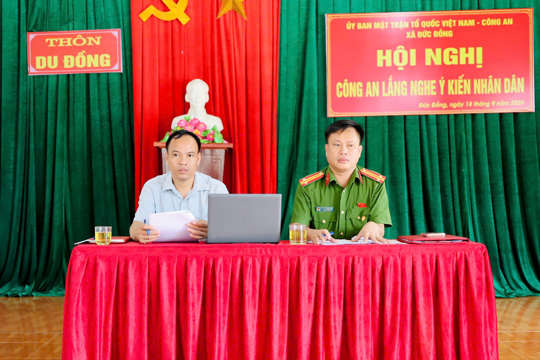 Xã Đức Đồng tổ chức Hội nghị Công an lắng nghe ý kiến Nhân dân năm 2026